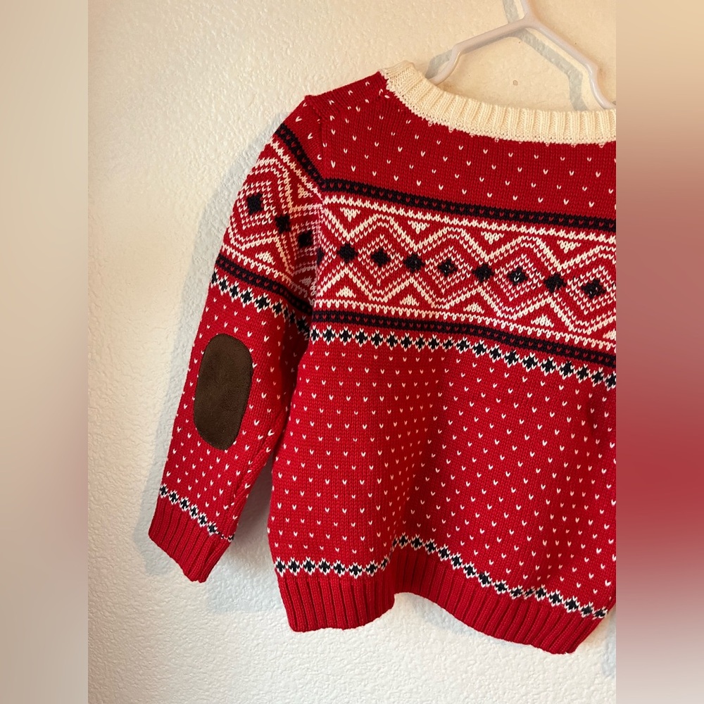 Janie & Jack Toddler 100% Cotton Fair Isle Holiday Knit Sweater 2T - Picture 6 of 11